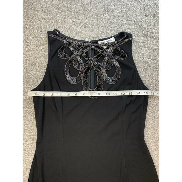 Adrianna Papell Evenings Dress Beaded Neckline Mini Cocktail Black Size 6 - Picture 6 of 9